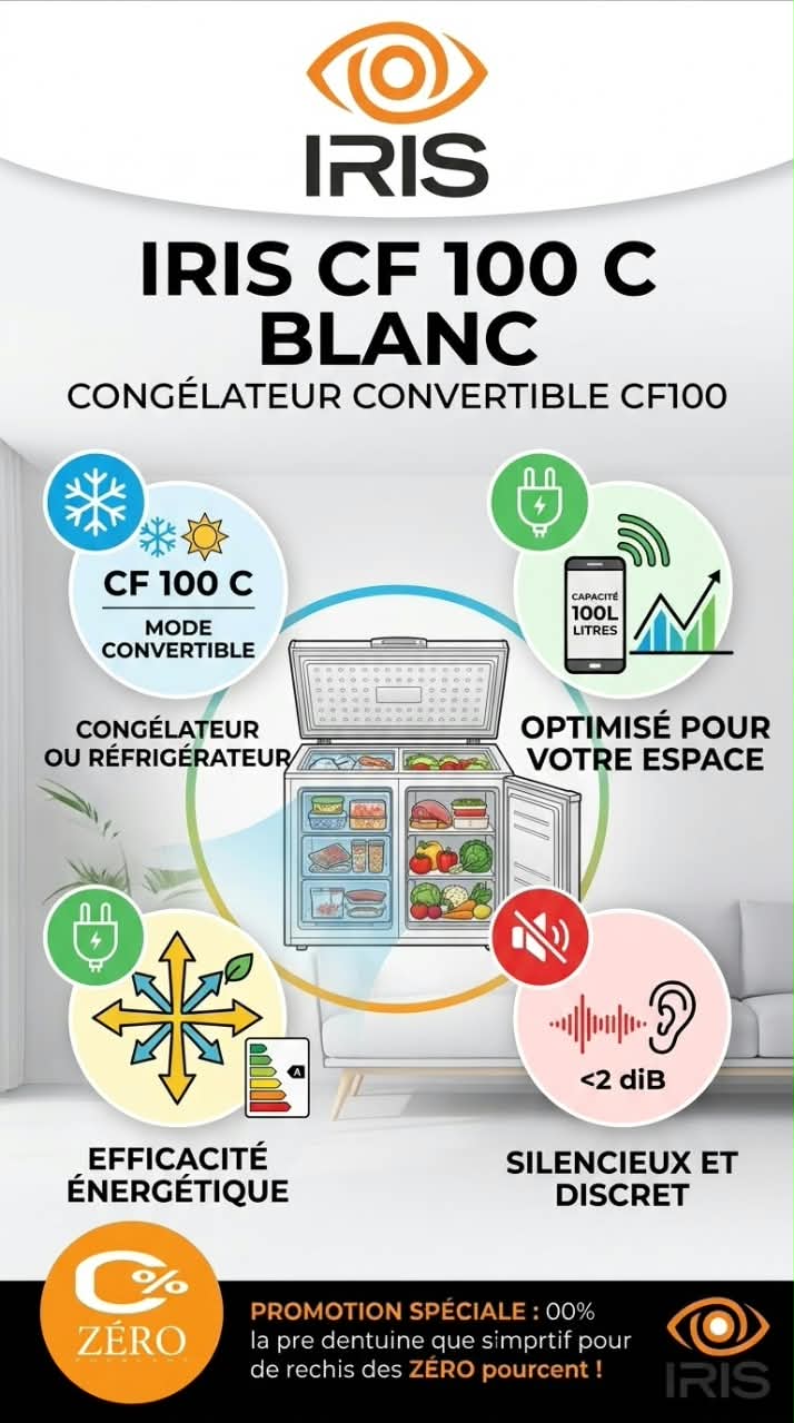 cong1 Congélateur Convertible 100L – Blanc – Image 1
