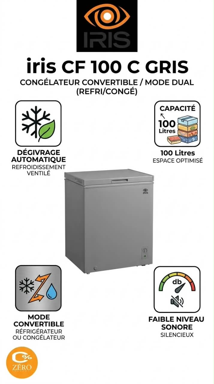 cong2 Congélateur Convertible 100L – Gris – Image 1