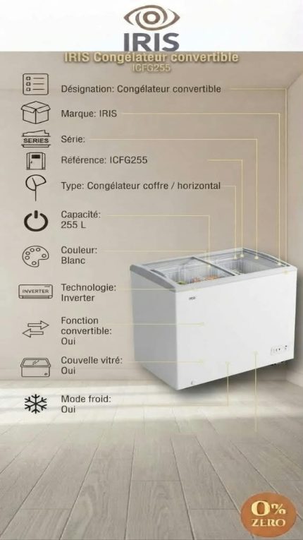 Congélateur Convertible IRIS 255 L – Inverter – Blanc