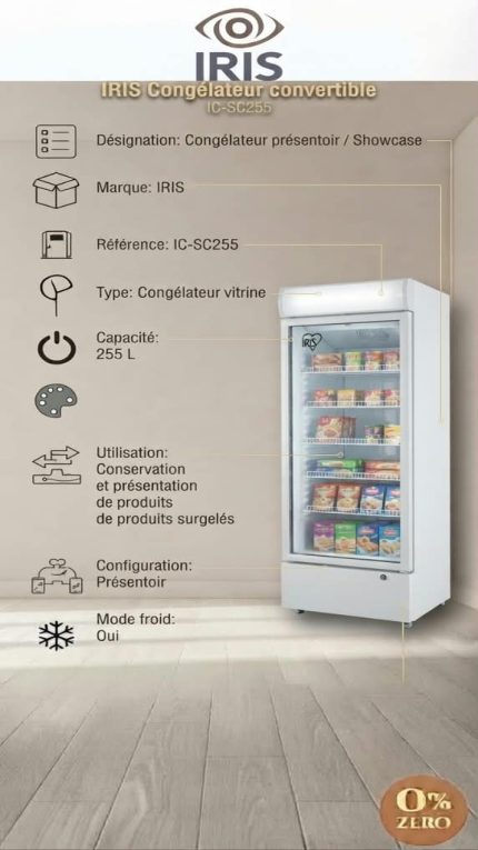 Congélateur Vitrine IRIS 255 L – Présentoir