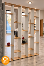 Niche Décorative Séparatrice à Compartiments – Noir et Bois Naturel – Image 2